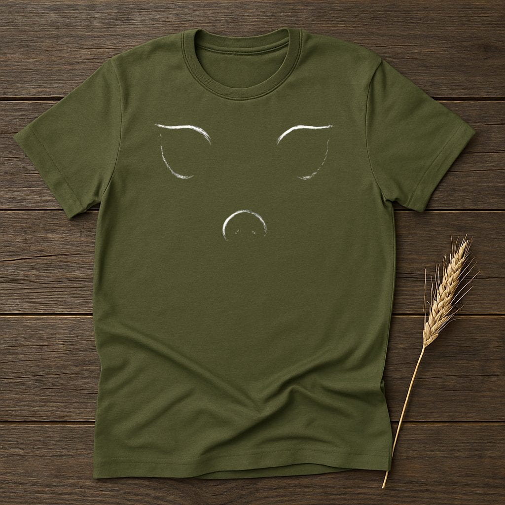 MyDesigns Physical Item S / Military Green Pig Face T-Shirts