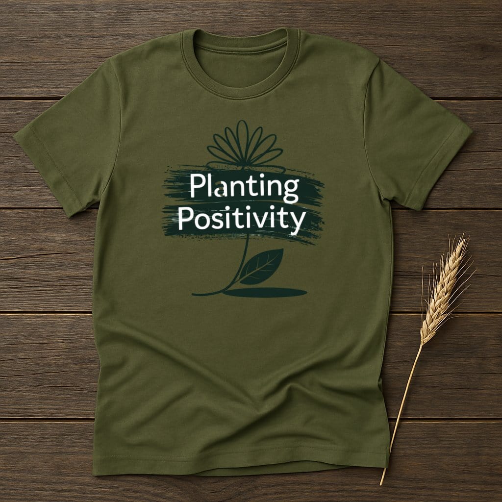 MyDesigns Physical Item S / Military Green Planting Positivity T-Shirt