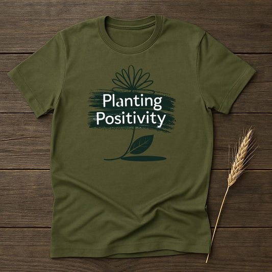 MyDesigns Physical Item S / Military Green Planting Positivity T-Shirt