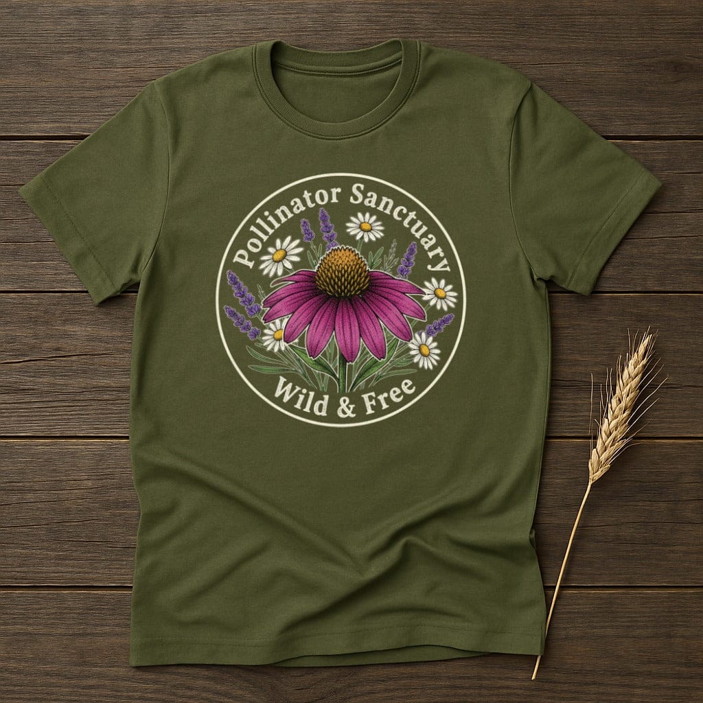 MyDesigns Physical Item S / Military Green Pollinator Sanctuary T-Shirt