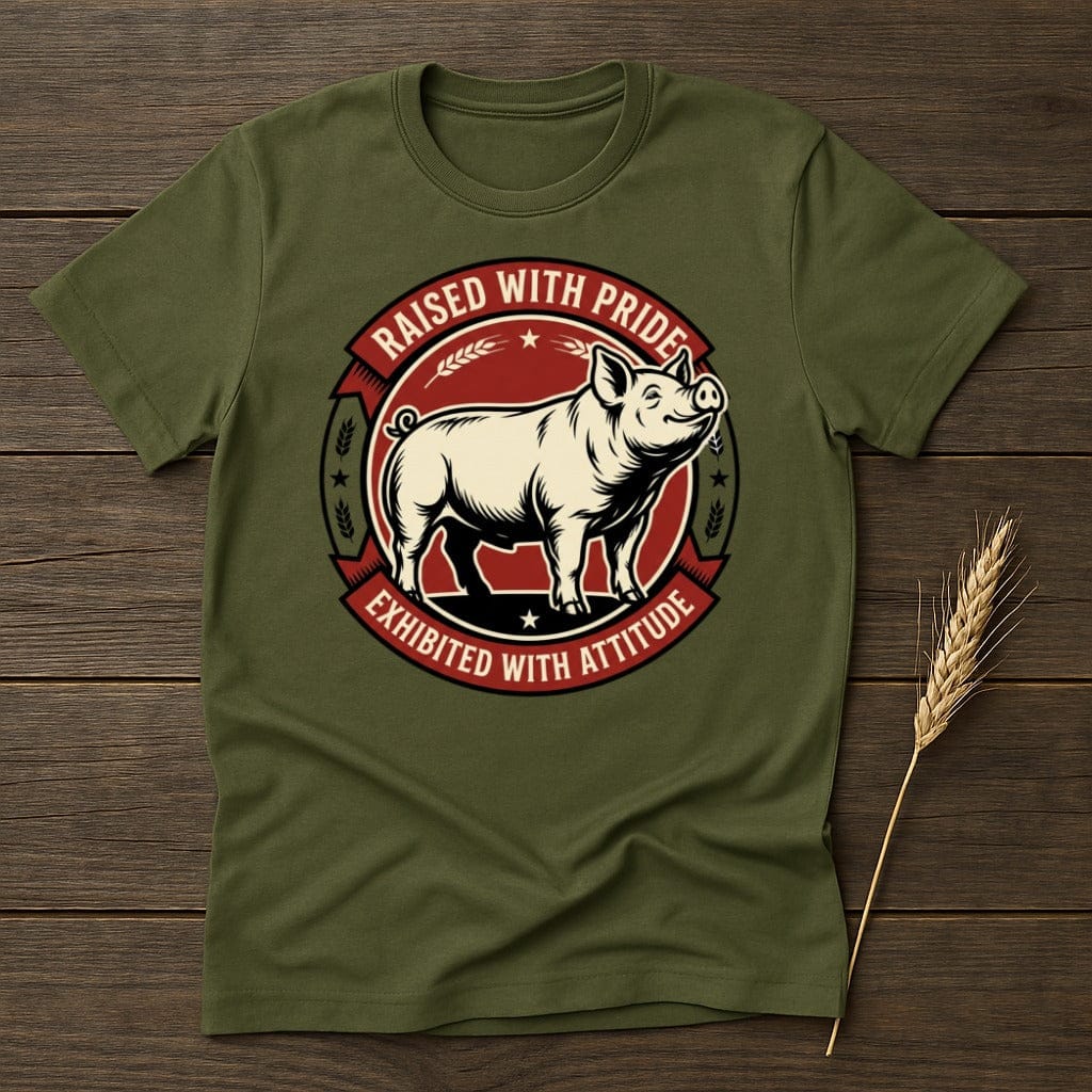 MyDesigns Physical Item S / Military Green Pride Pig Emblem T-Shirt