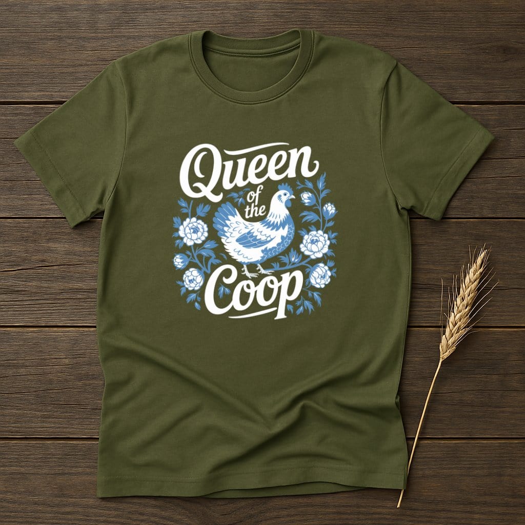 MyDesigns Physical Item S / Military Green Queen of the Coop T-Shirts