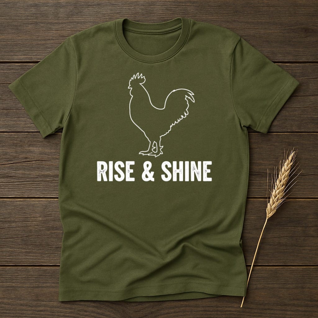 MyDesigns Physical Item S / Military Green Rise Shine With Chicken T-Shirt