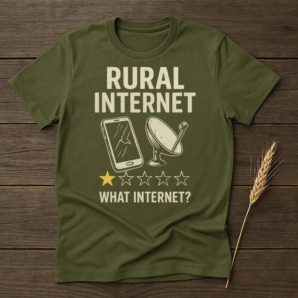MyDesigns Physical Item S / Military Green Rural Internet Review T-Shirt