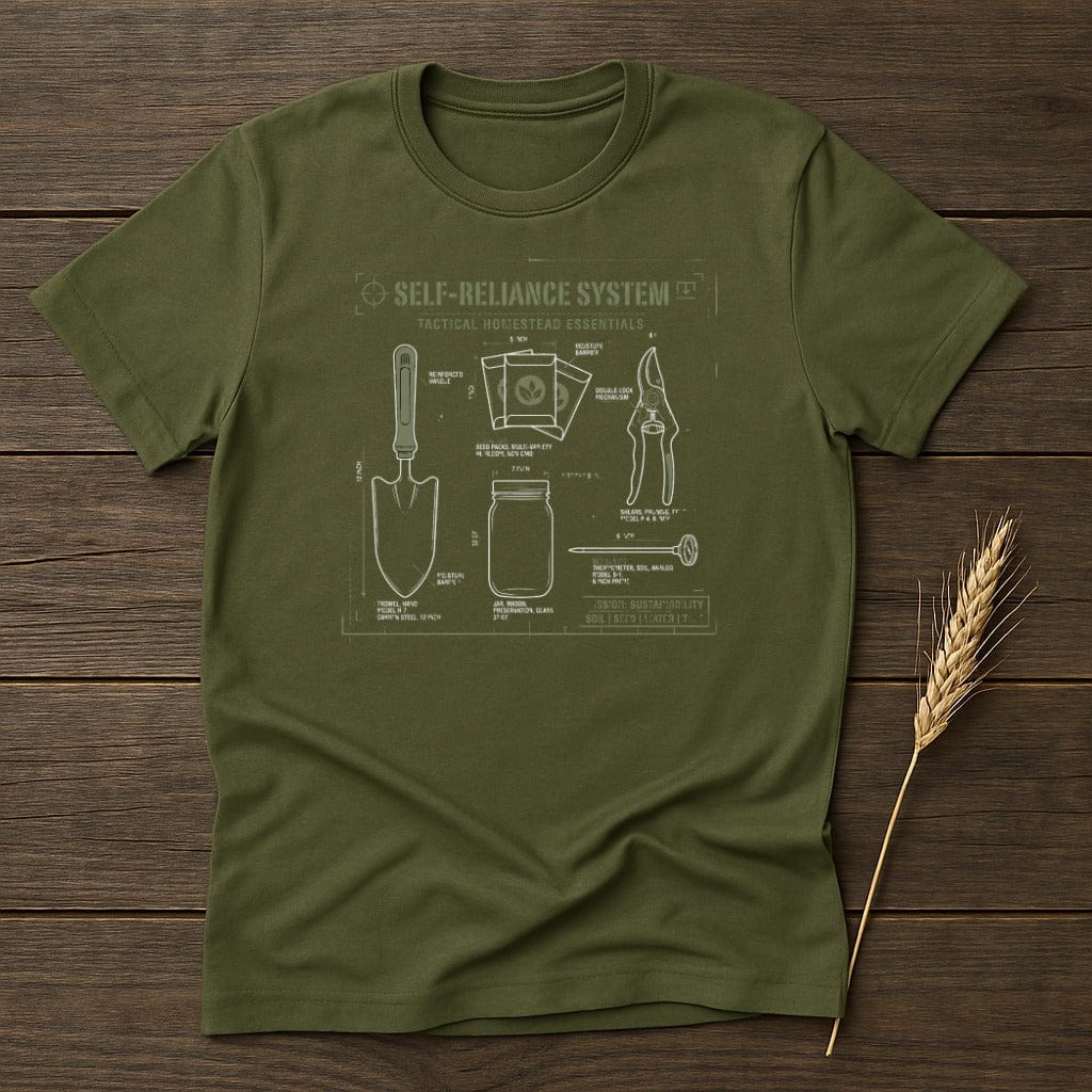 MyDesigns Physical Item S / Military Green Self-Reliance System T-Shirt