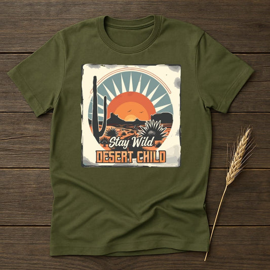 MyDesigns Physical Item S / Military Green Stay Wild Desert Child T-Shirt