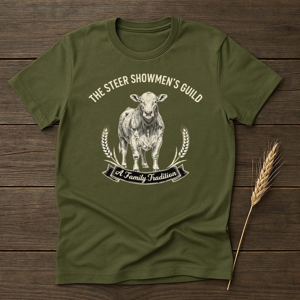 MyDesigns Physical Item S / Military Green Steer Showmen's Guild T-Shirt