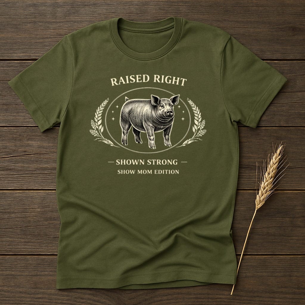 MyDesigns Physical Item S / Military Green Strong Raised Pig T-Shirt