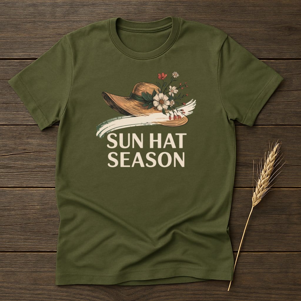 MyDesigns Physical Item S / Military Green Sun Hat Season T-Shirt
