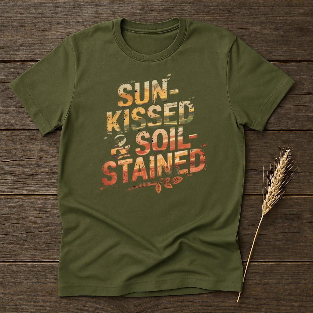 MyDesigns Physical Item S / Military Green Sun Kissed And Soil Stained T-Shirt