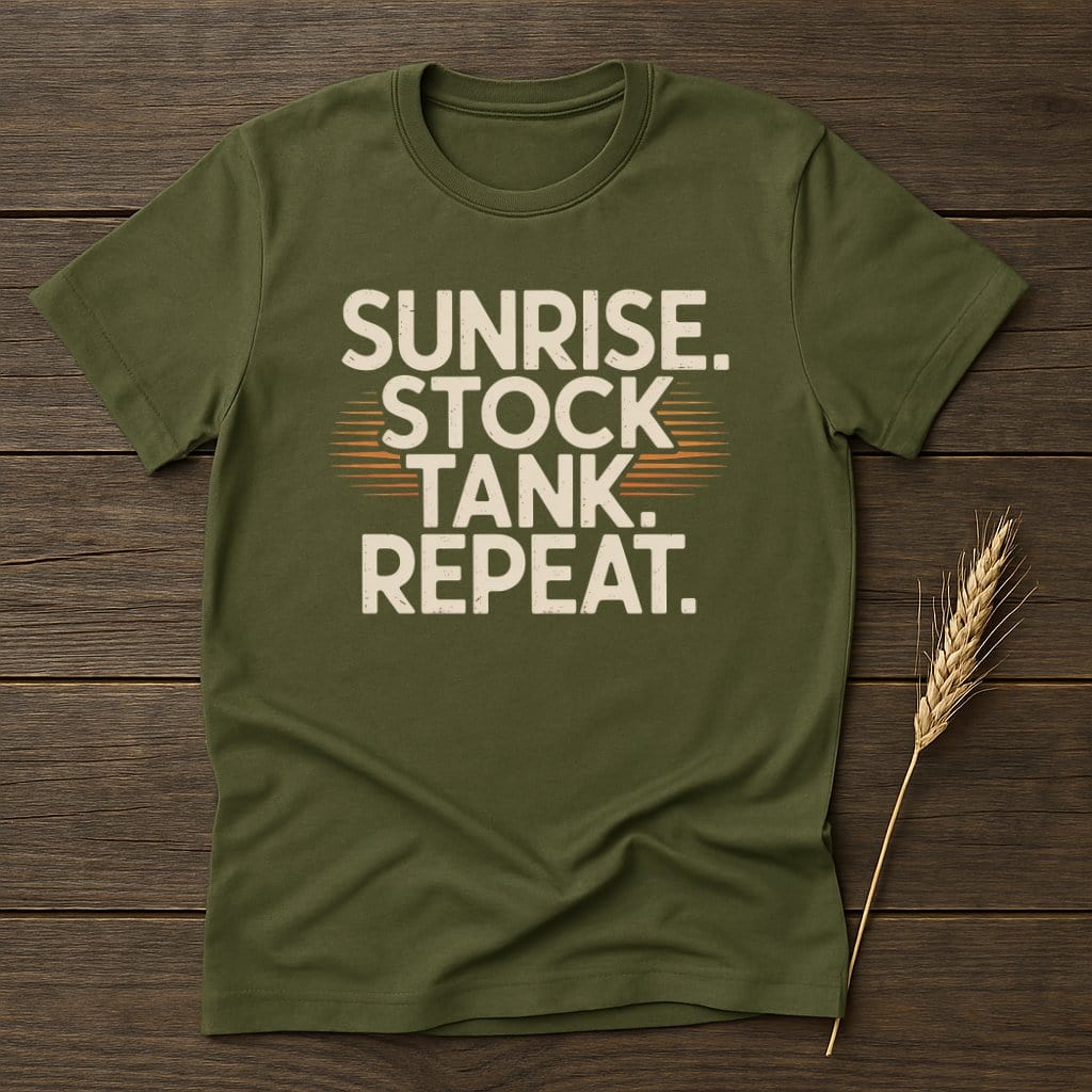 MyDesigns Physical Item S / Military Green Sunrise Stock Tank Repeat T-Shirt