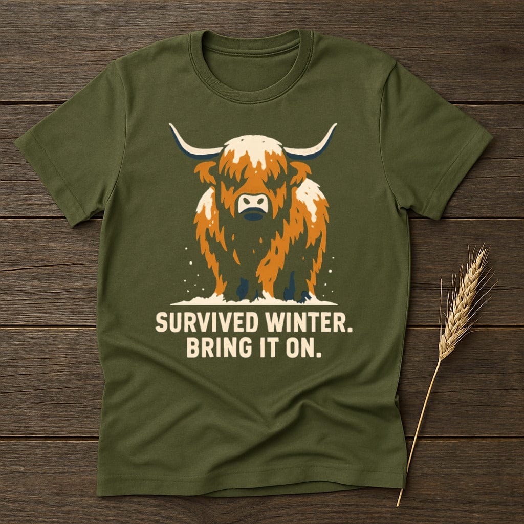 MyDesigns Physical Item S / Military Green Survived Winter Bring It On T-Shirt