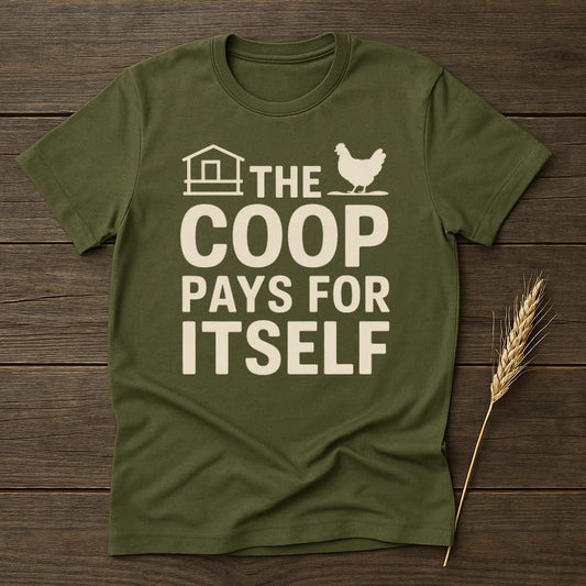 MyDesigns Physical Item S / Military Green The Coop Pays For Itself T-Shirt