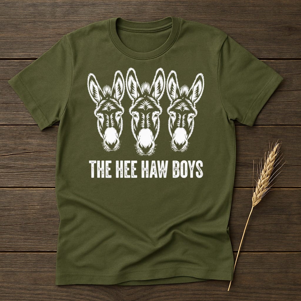 MyDesigns Physical Item S / Military Green The Hee Haw Boys Three Donkeys T-Shirt