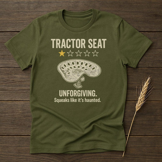 MyDesigns Physical Item S / Military Green Tractor Seat Review T-Shirt