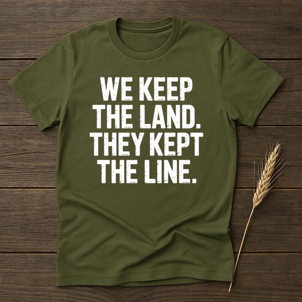 MyDesigns Physical Item S / Military Green We Keep The Land They Kept The Line T-Shirt