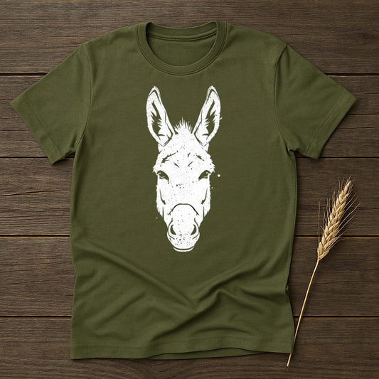 MyDesigns Physical Item S / Military Green White Donkey Illustration T-Shirt