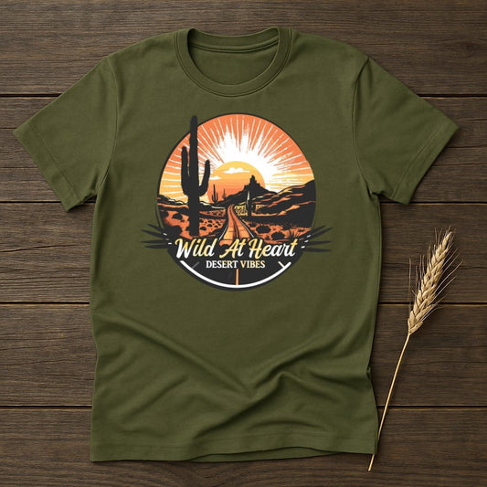 MyDesigns Physical Item S / Military Green Wild At Heart Desert Vibes Sunset T-Shirt