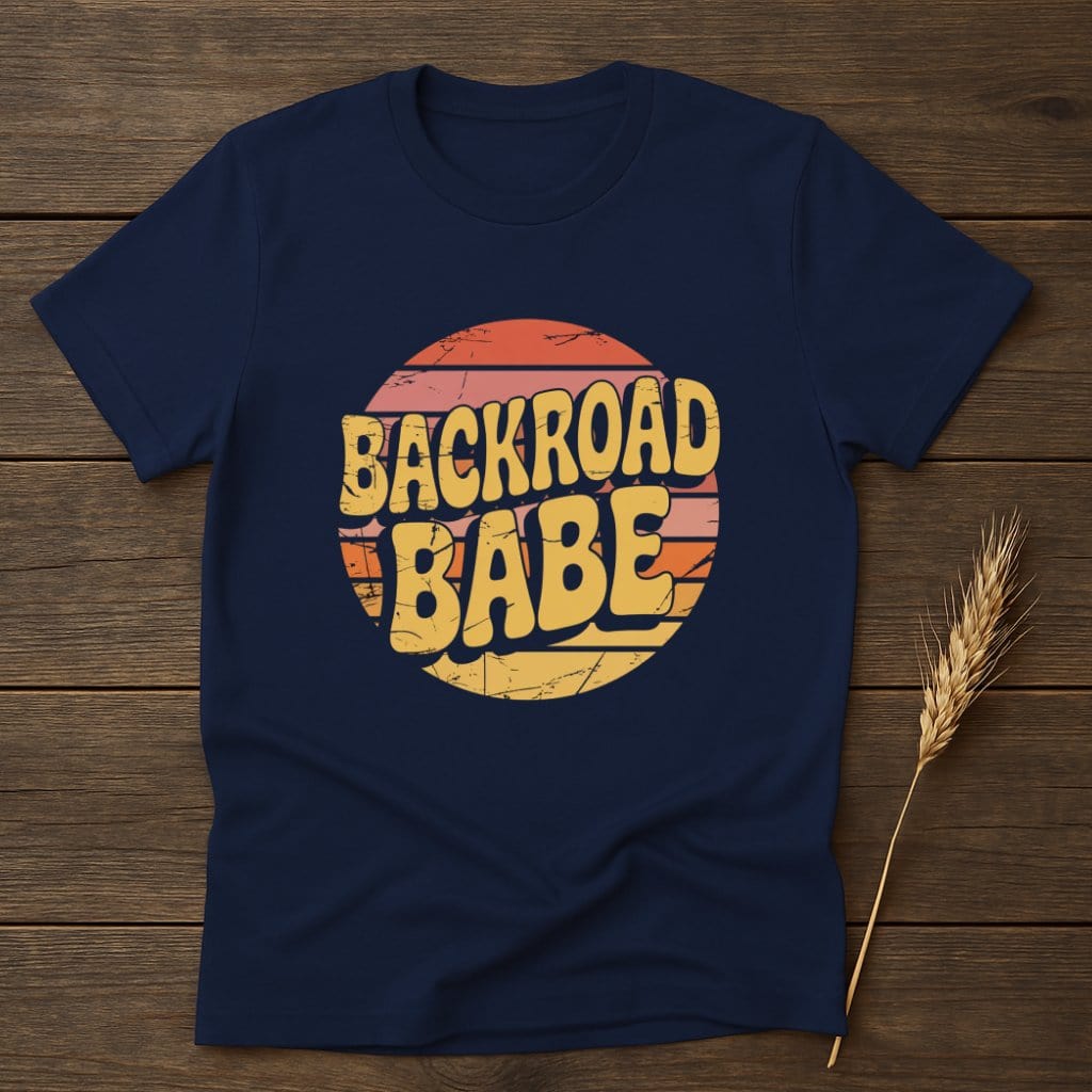 MyDesigns Physical Item S / Navy Backroad Babe Retro T-Shirts