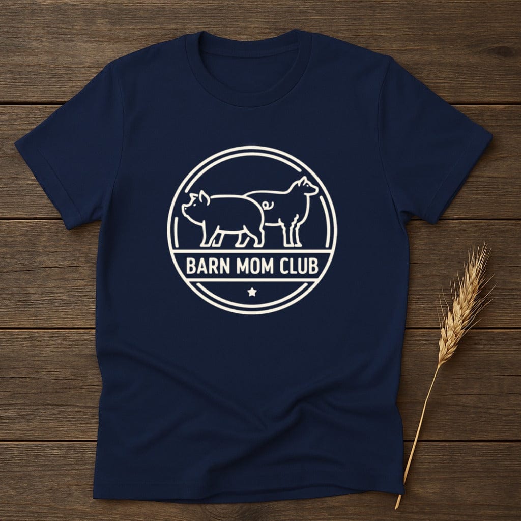 MyDesigns Physical Item S / Navy Barn Mom Club T-Shirt