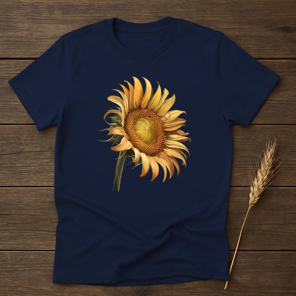 MyDesigns Physical Item S / Navy Bright Sunflower T-Shirt