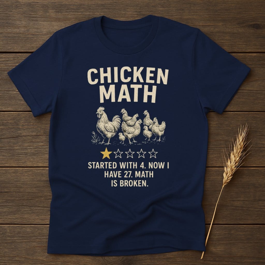 MyDesigns Physical Item S / Navy Chicken Math Review T-Shirt