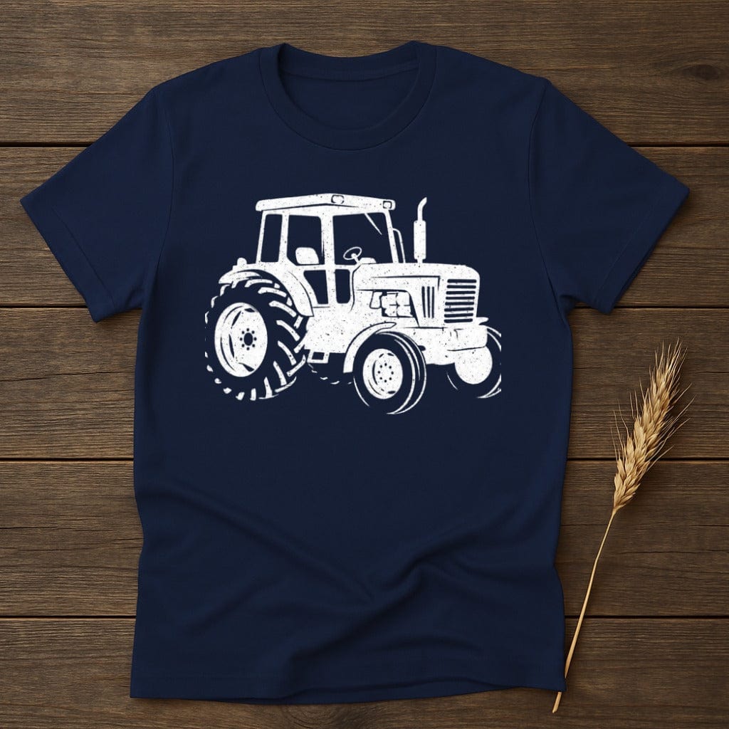 MyDesigns Physical Item S / Navy Classic White Tractor T-Shirt