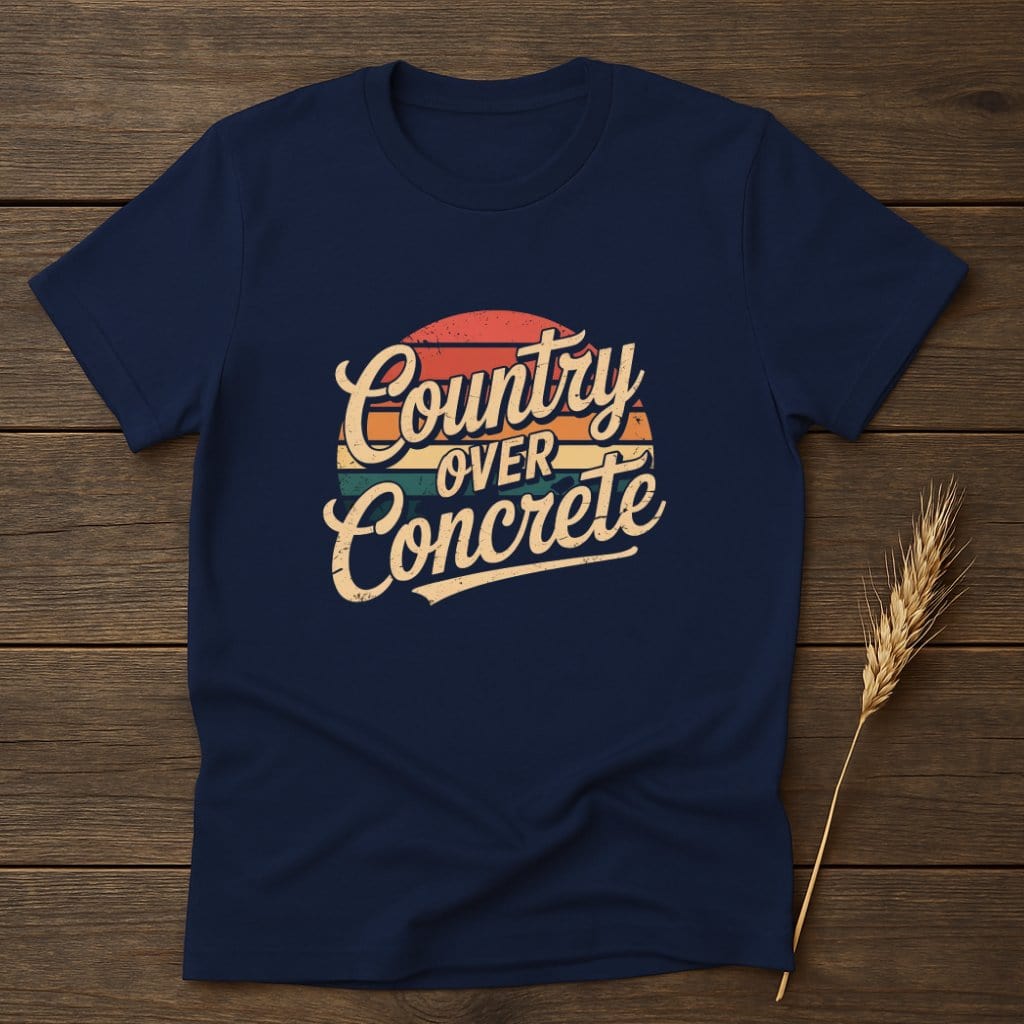MyDesigns Physical Item S / Navy Country Over Concrete Retro T-Shirts