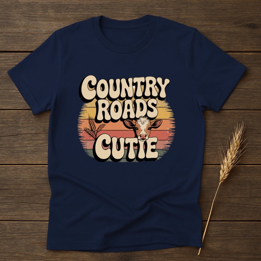 MyDesigns Physical Item S / Navy Country Roads Cutie Retro T-Shirts