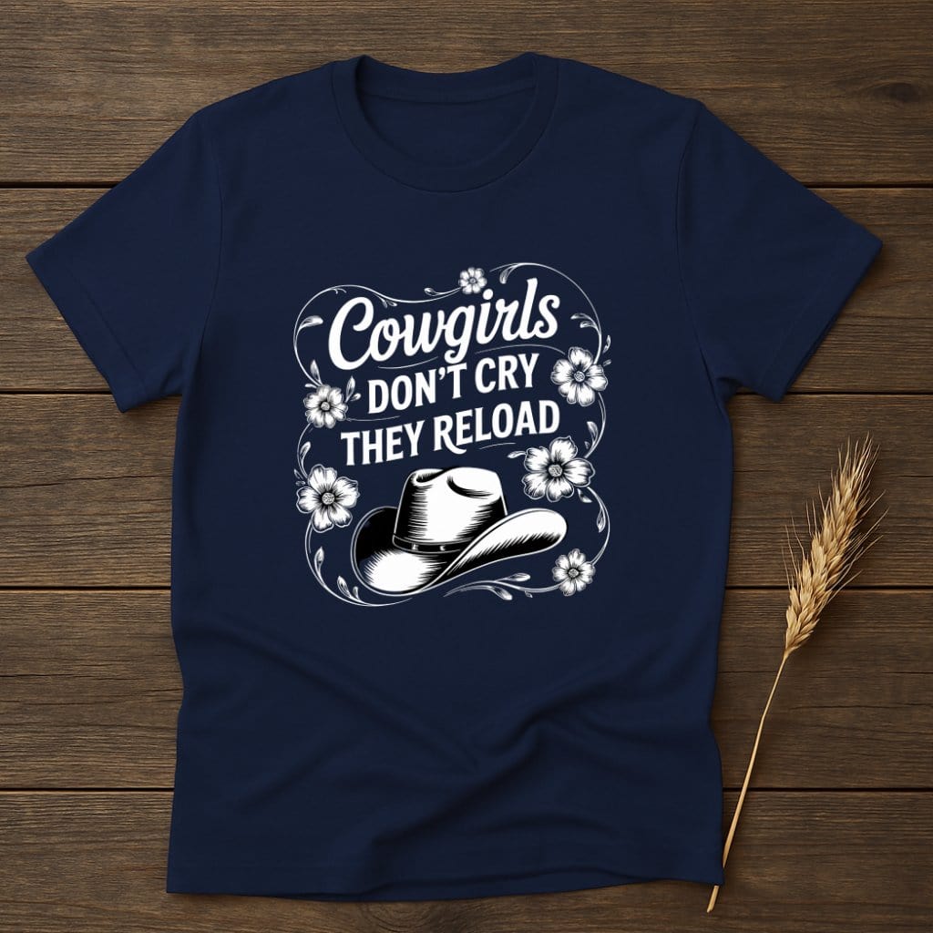 MyDesigns Physical Item S / Navy Cowgirls Don't Cry They Reload T-Shirts