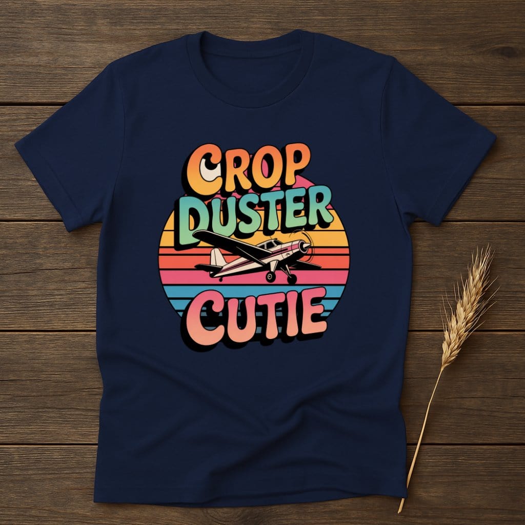 MyDesigns Physical Item S / Navy Crop Duster Cutie Retro T-Shirts