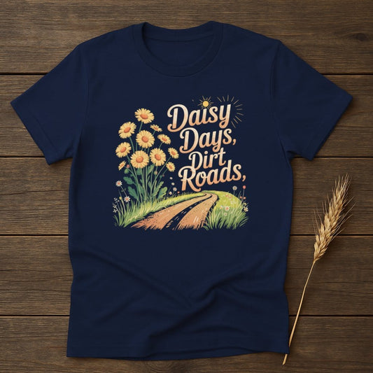 MyDesigns Physical Item S / Navy Daisy Days Dirt Roads T-Shirt
