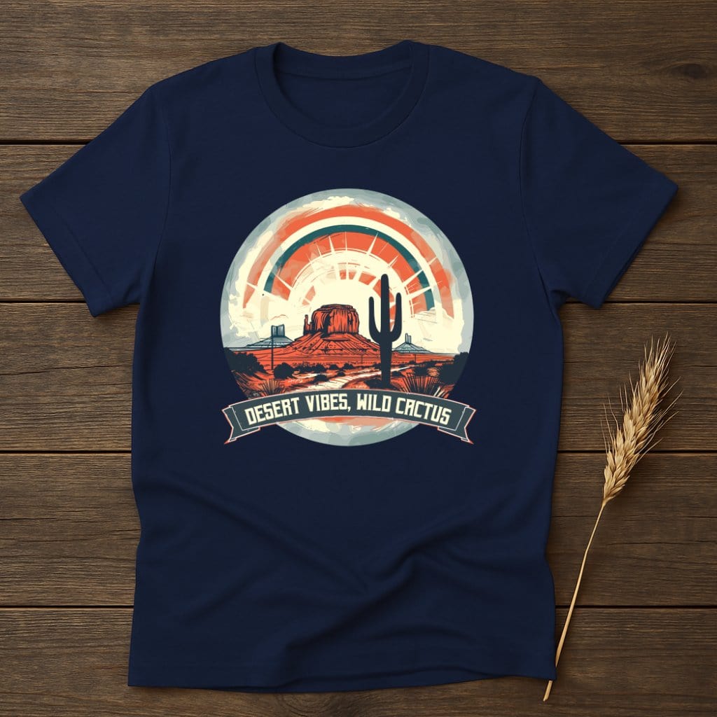 MyDesigns Physical Item S / Navy Desert Vibes Wild Cactus T-Shirt