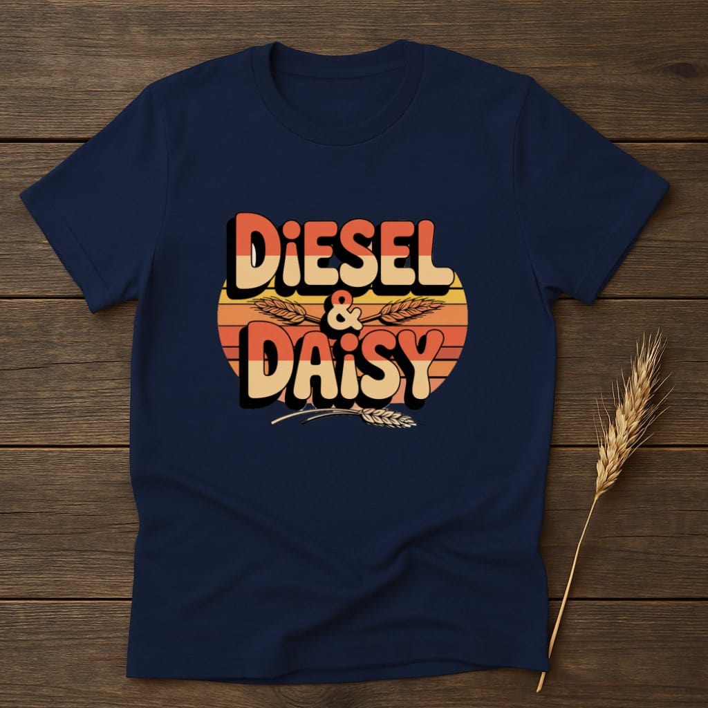 MyDesigns Physical Item S / Navy Diesel & Daisy Retro T-Shirts