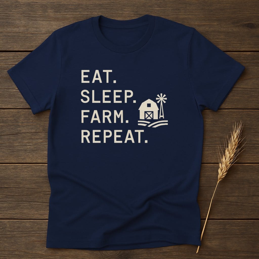 MyDesigns Physical Item S / Navy Eat Sleep Farm Repeat Farm T-Shirt