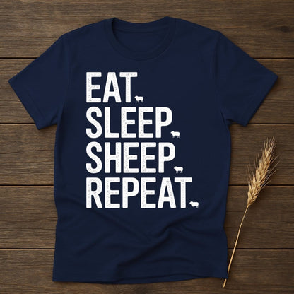 MyDesigns Physical Item S / Navy Eat Sleep Sheep Repeat T-Shirt