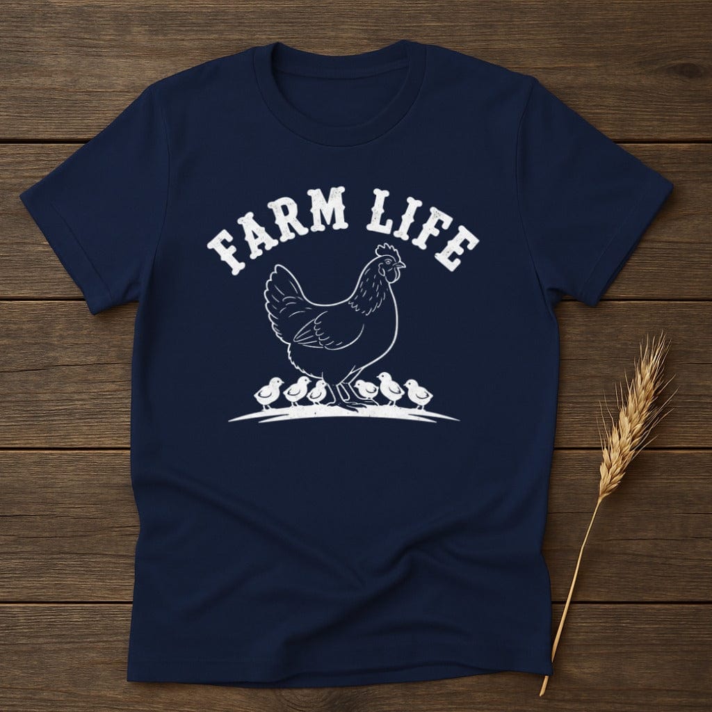 MyDesigns Physical Item S / Navy Farm Life Chicken T-Shirt