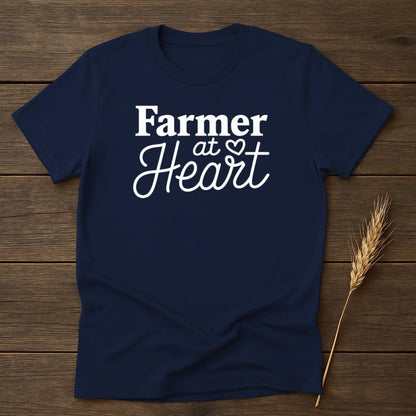 MyDesigns Physical Item S / Navy Farmer at Heart T-Shirt