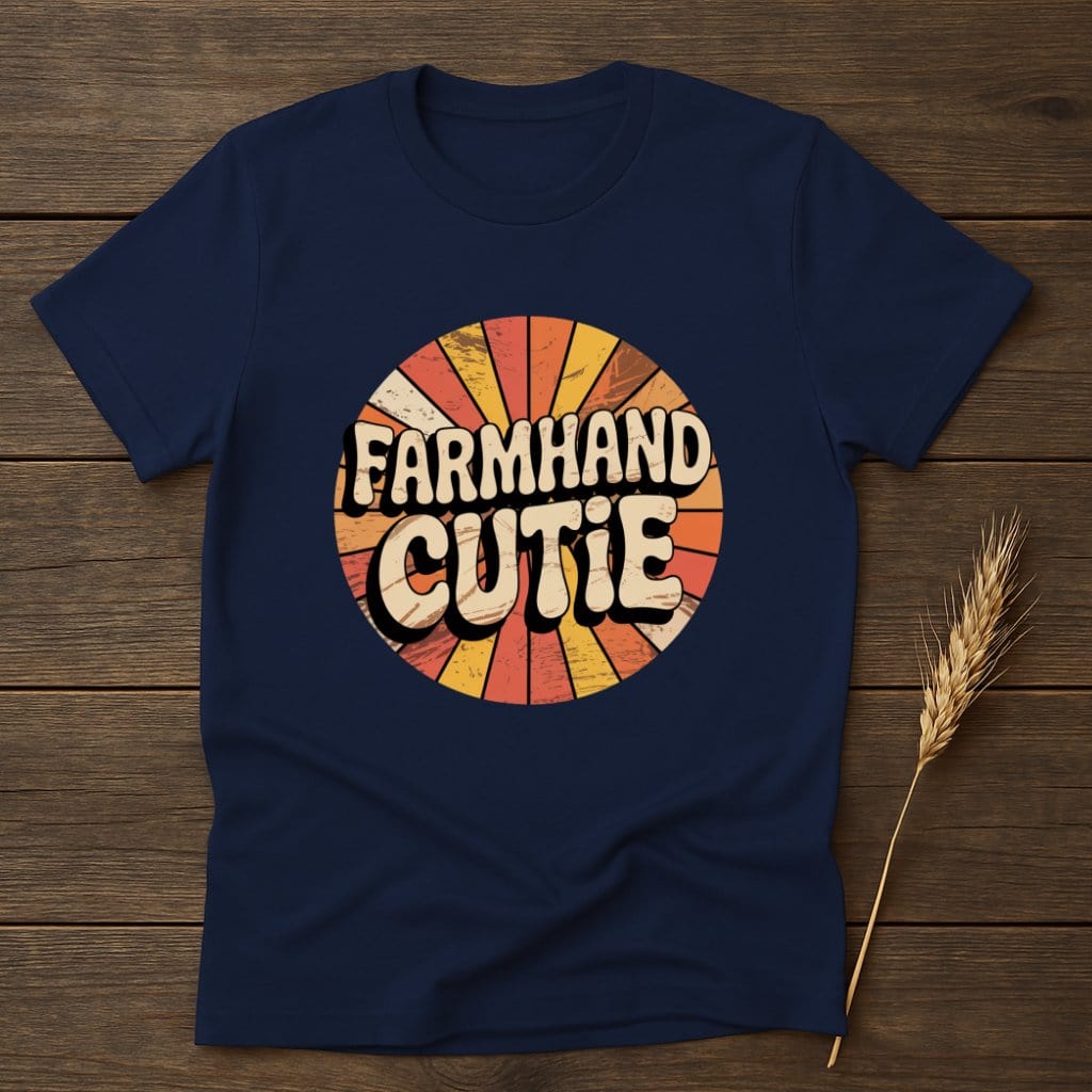MyDesigns Physical Item S / Navy Farmhand Cutie Retro T-Shirts