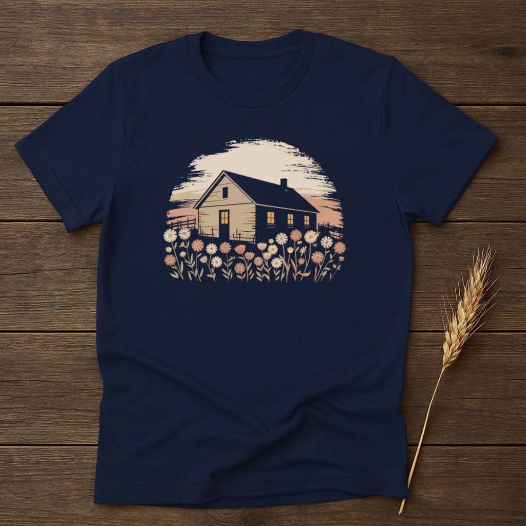 MyDesigns Physical Item S / Navy Farmhouse Flowers T-Shirt