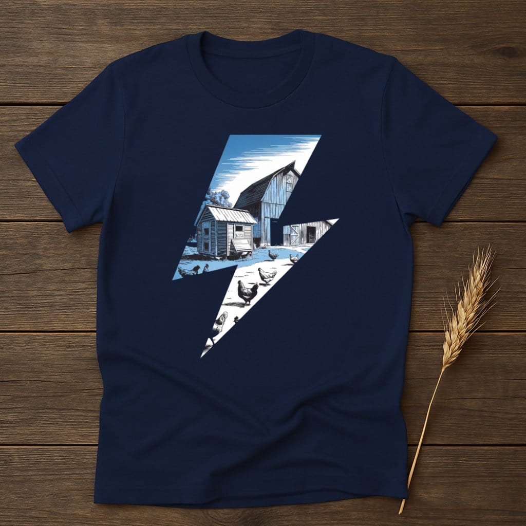 MyDesigns Physical Item S / Navy Farmhouse Lightning T-Shirts