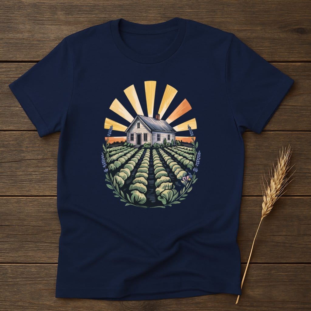 MyDesigns Physical Item S / Navy Farmhouse Under The Sun T-Shirt