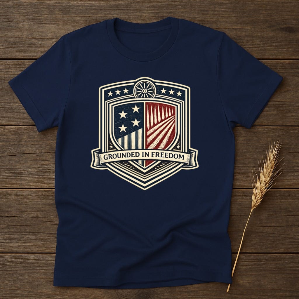 MyDesigns Physical Item S / Navy Freedom Shield T-Shirt