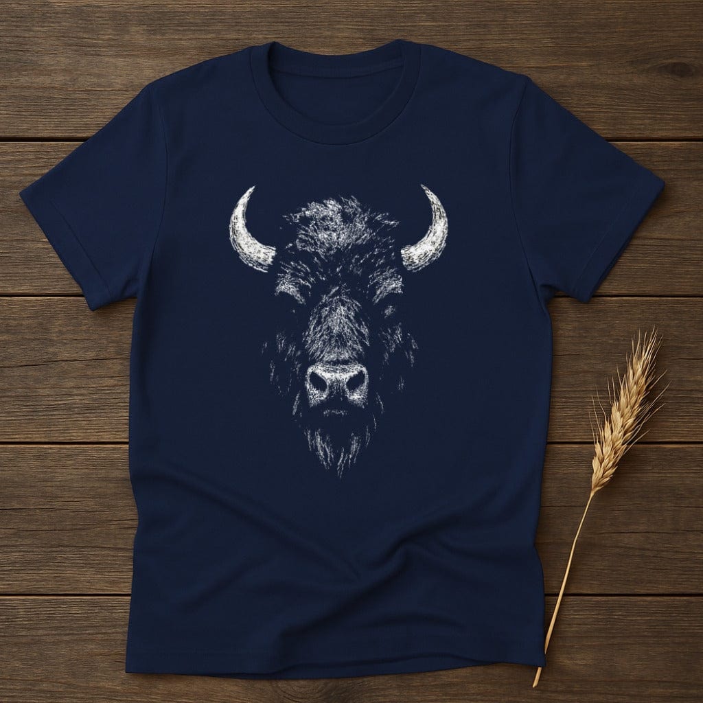 MyDesigns Physical Item S / Navy Ghostly Bison T-Shirt