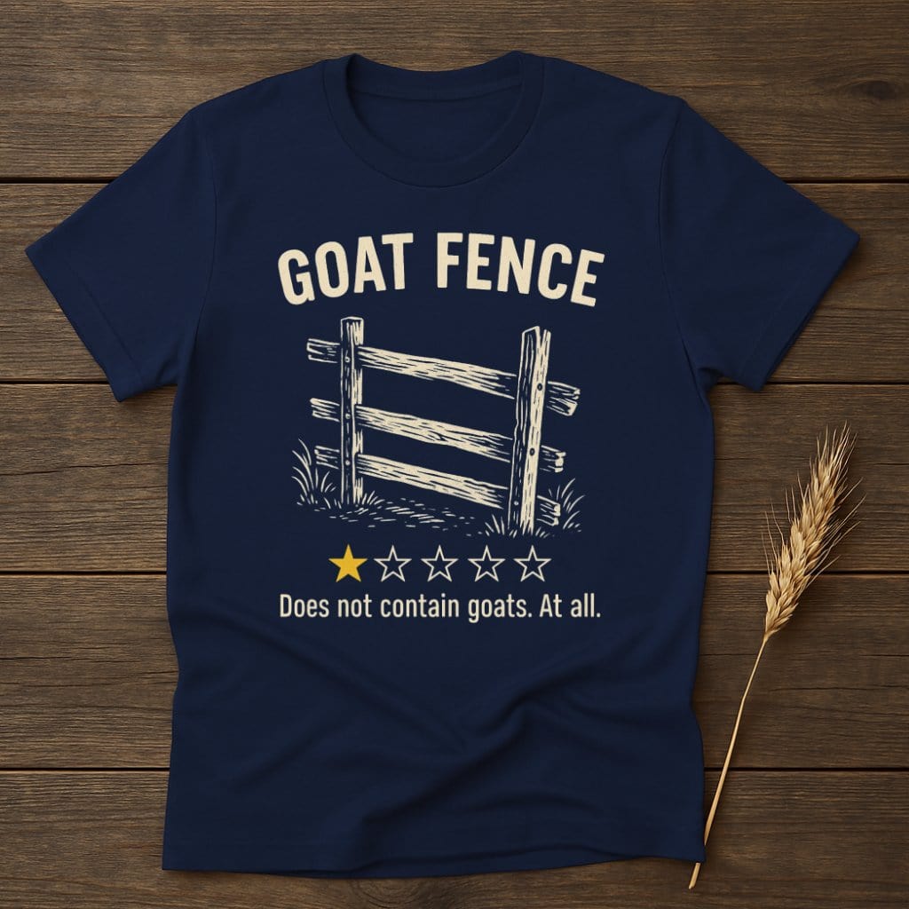 MyDesigns Physical Item S / Navy Goat Fence Review T-Shirt