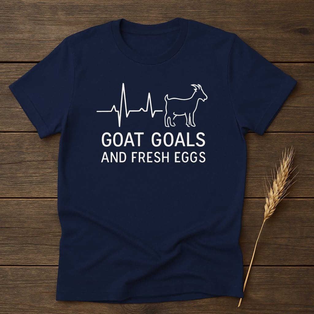 MyDesigns Physical Item S / Navy Goat Goals And Fresh Eggs T-Shirts