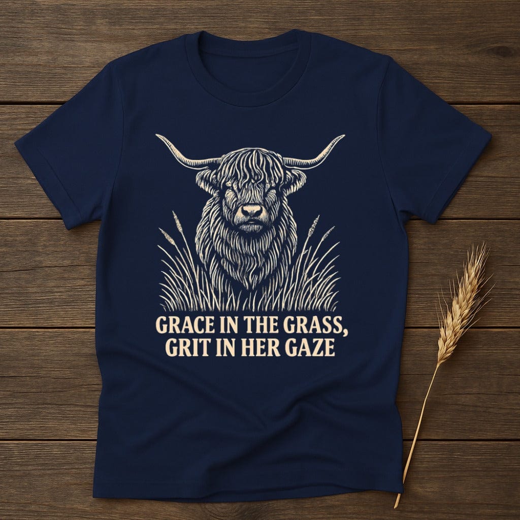 MyDesigns Physical Item S / Navy Grace In The Grass Grit In Her Gaze T-Shirt