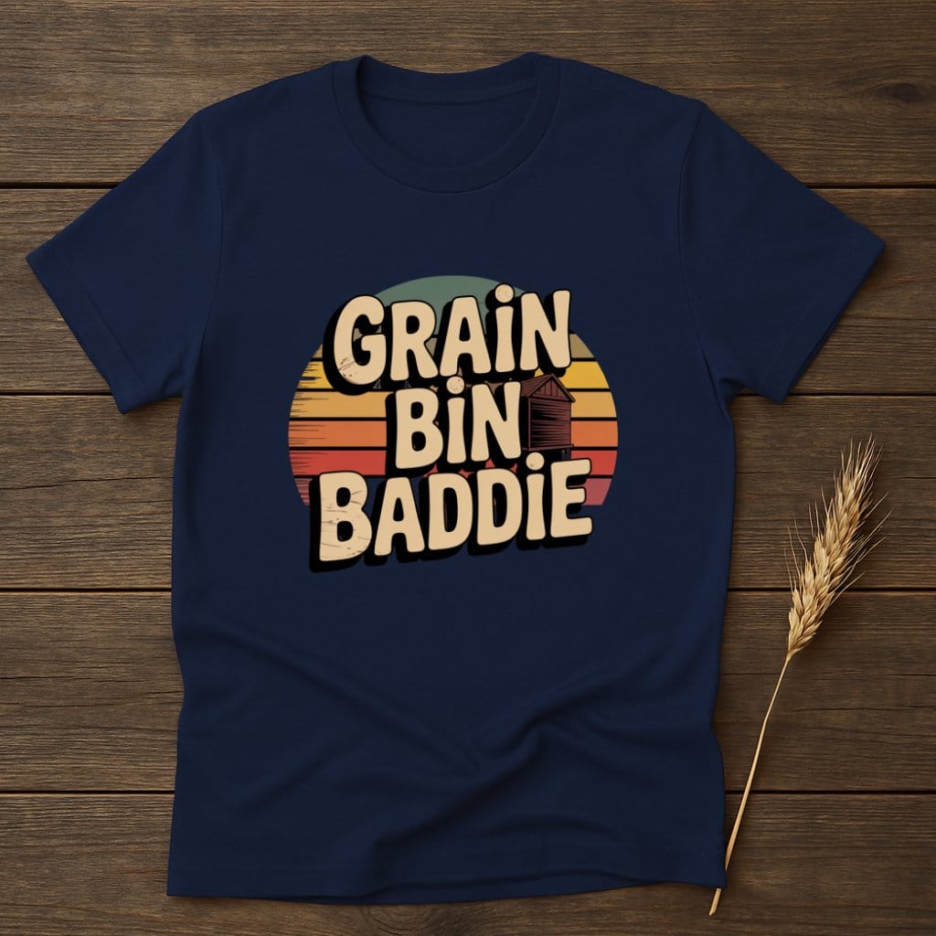 MyDesigns Physical Item S / Navy Grain Bin Baddie Retro T-Shirts