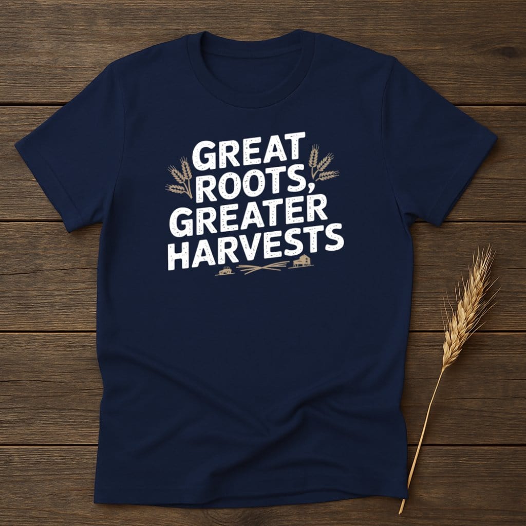 MyDesigns Physical Item S / Navy Great Roots Greater Harvests T-Shirt