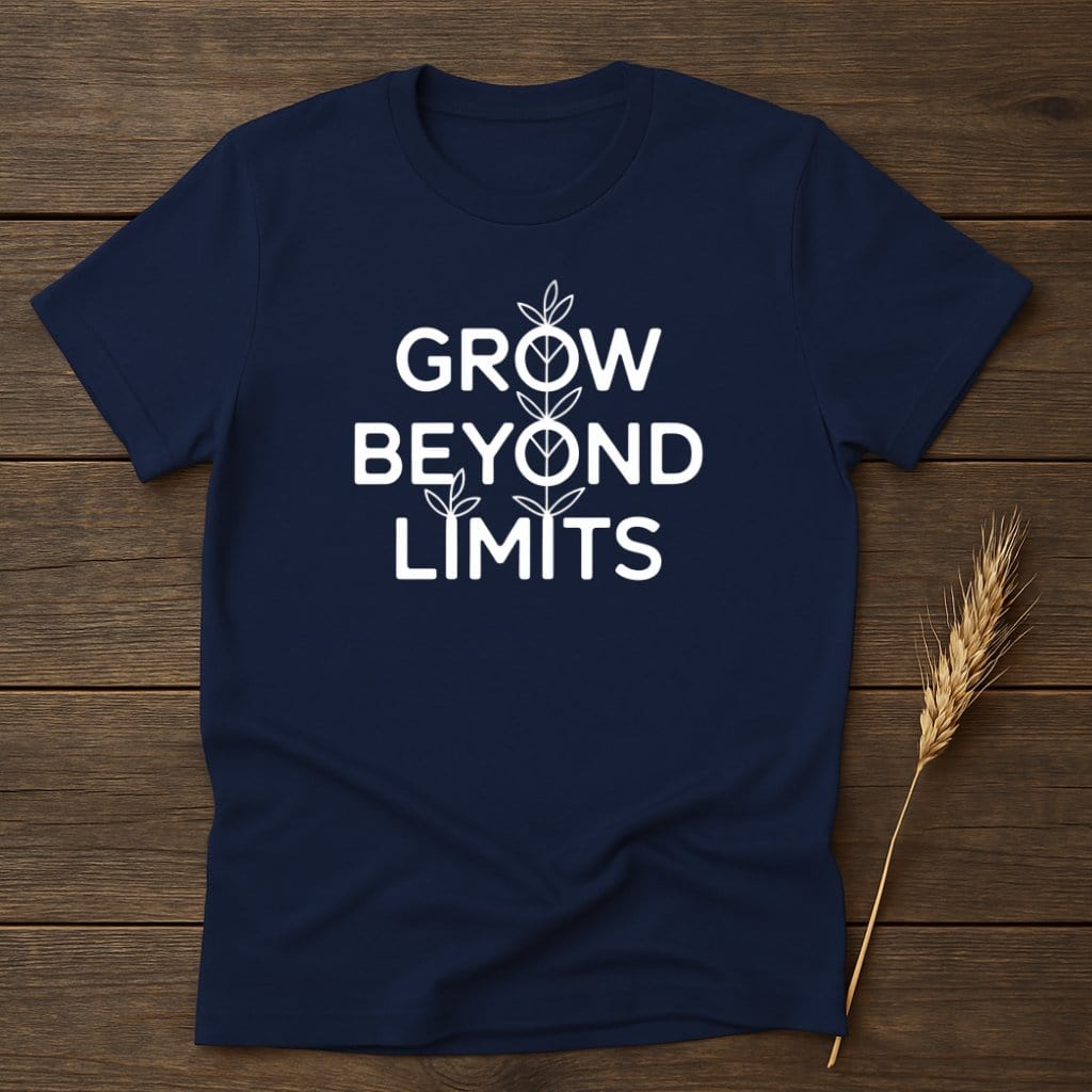 MyDesigns Physical Item S / Navy Grow Beyond Limits T-shirt